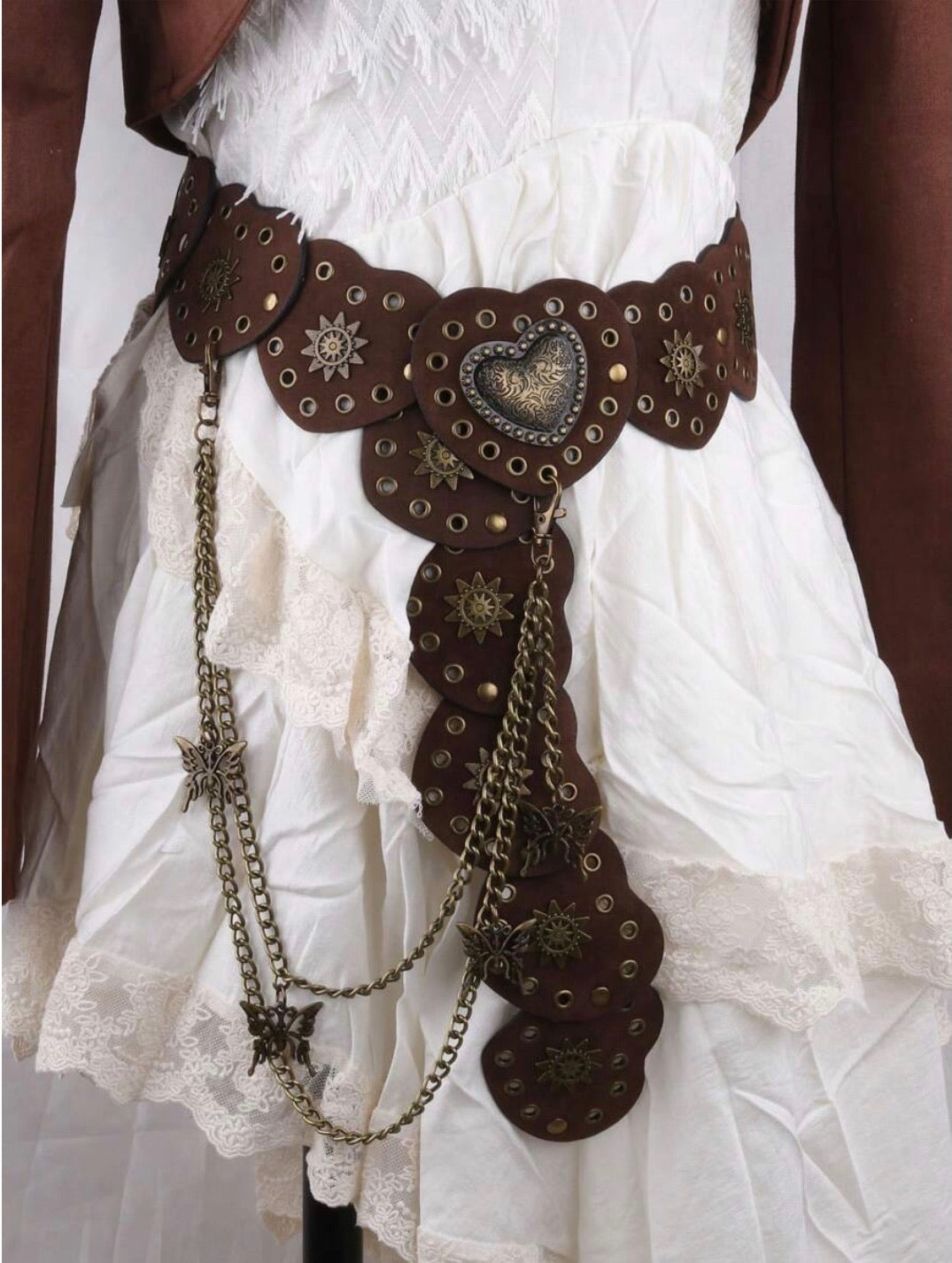 Western Metal Heart Splice Waist Belt