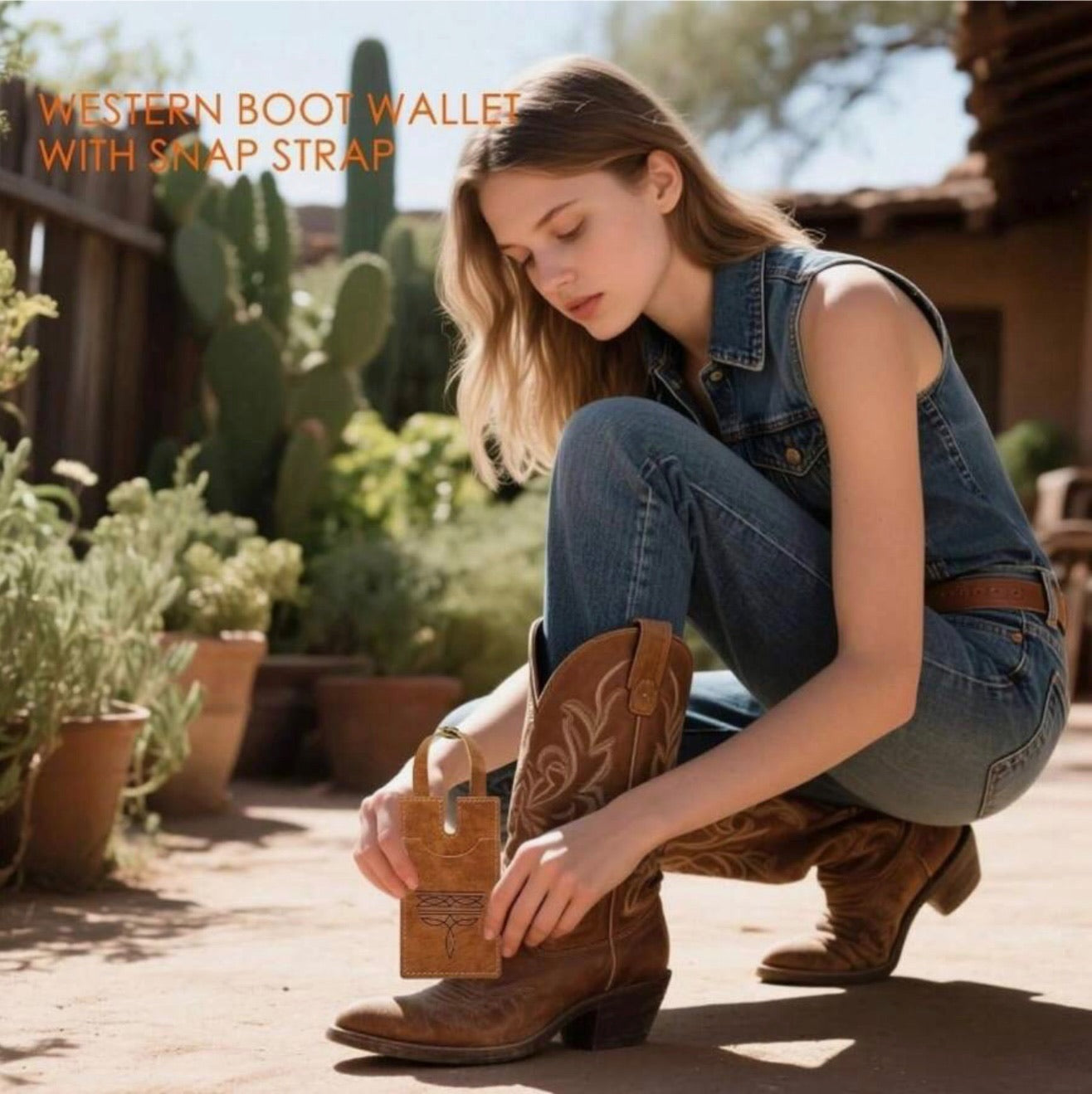 Western Style Boot Card Holder