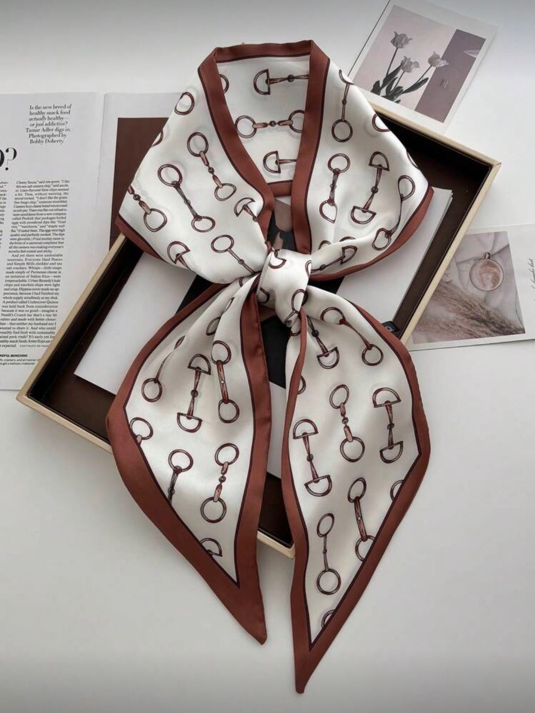 Reversible Horse Chain Print Scarf