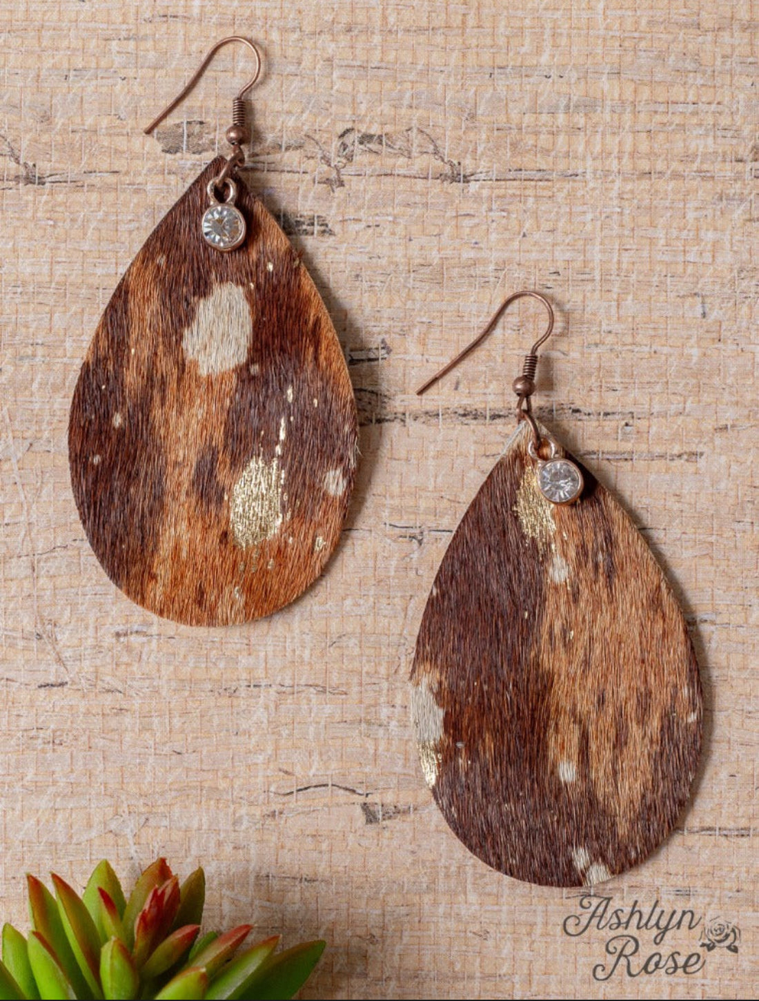Howdy Darlin’ Brown Cowhide Dangle Earrings