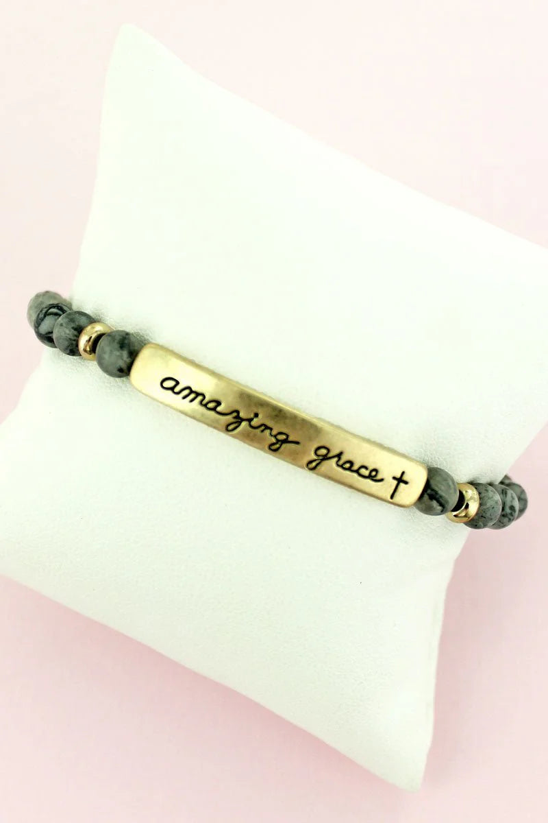 Crystal Avenue Goldtone Semi-Precious Stone Stretch Bracelets