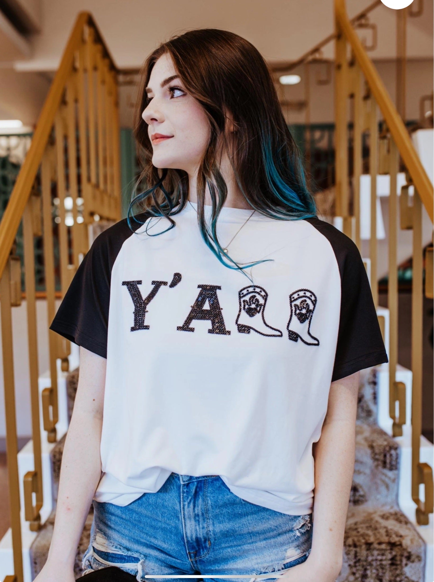 Y’all Sequin 3D Embroidery Tee