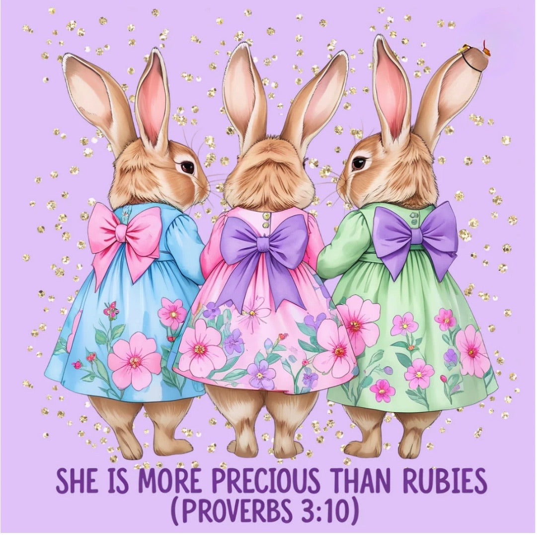 3 Bunnies She Is More Precious Graphic Tee