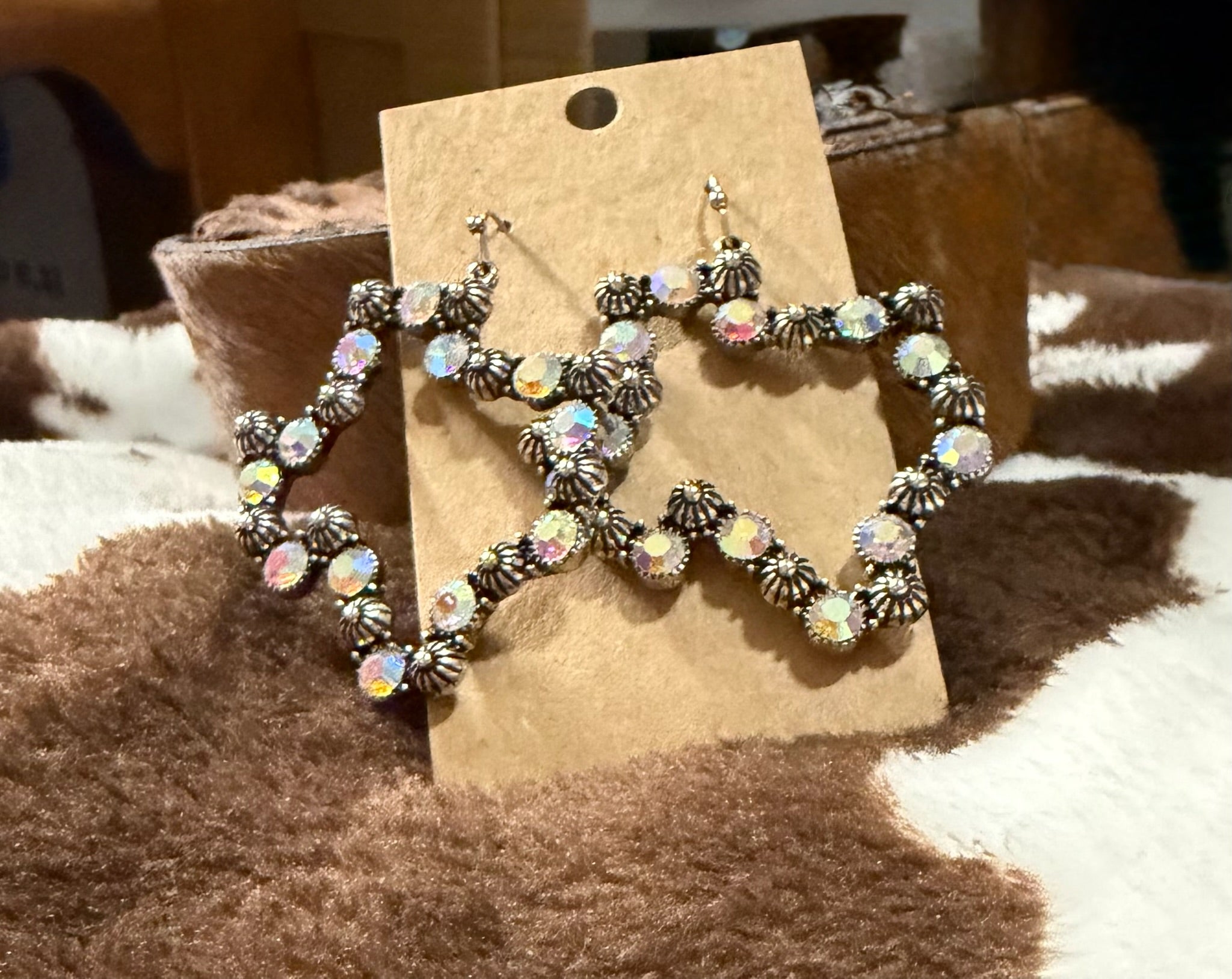 Rhinestone Texas Dangle Earrings