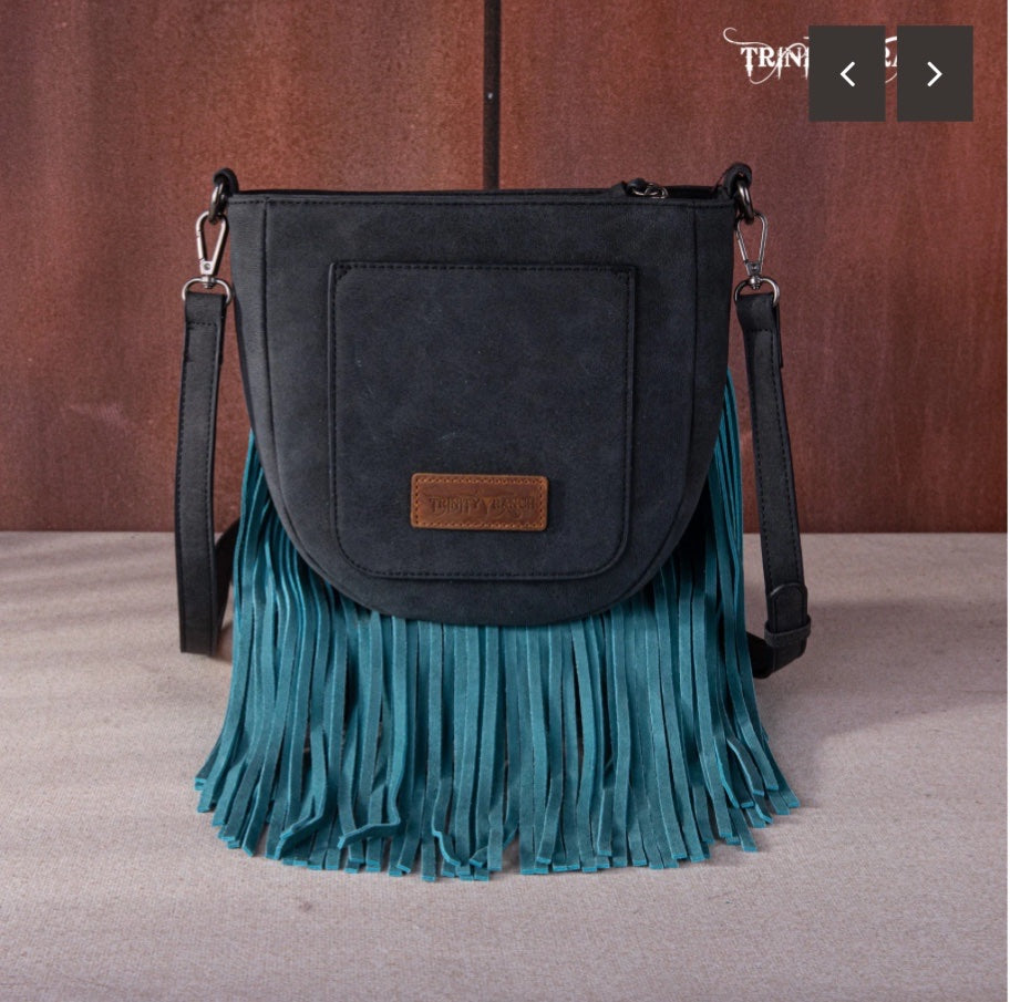 Trinity Ranch Hair On Cowhide Fringe Crossbody