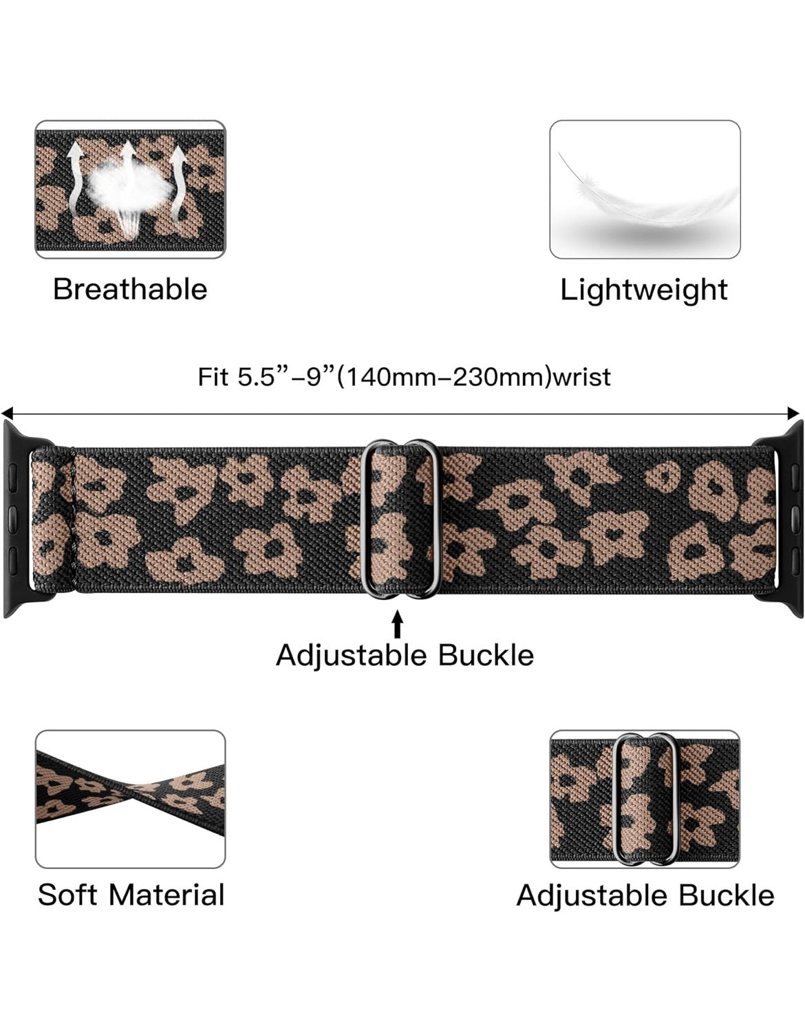 Adjustable Stretch Watch Bands Compatible with Apple Watch