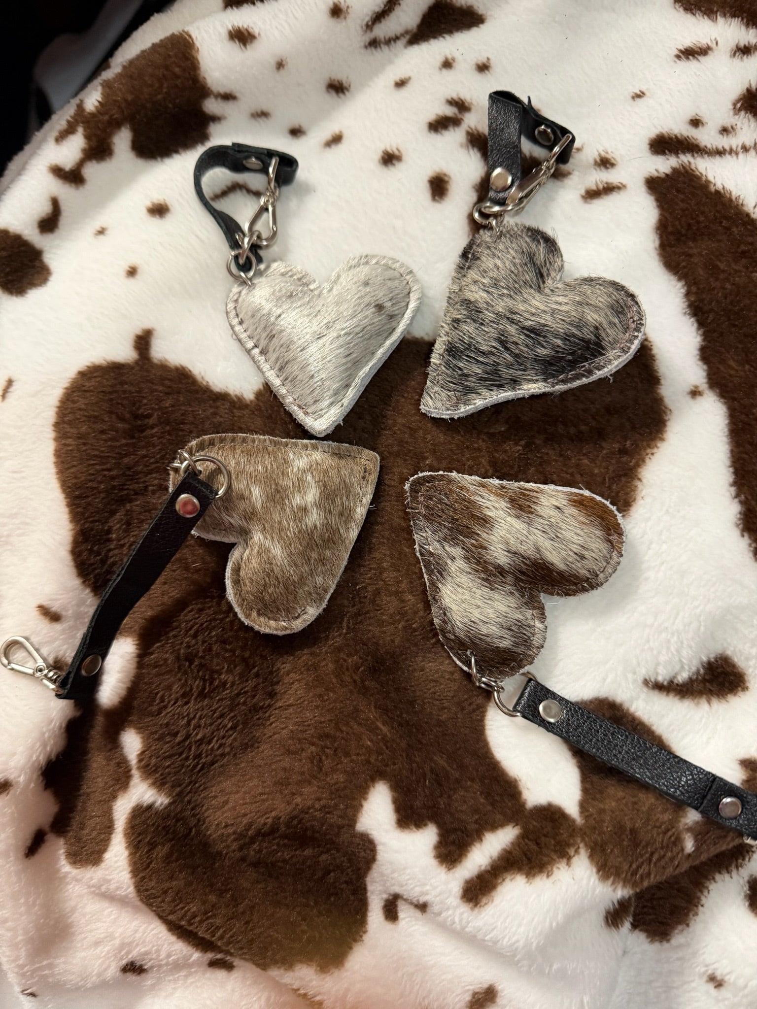 Genuine Cowhide Heart Handbag Charm