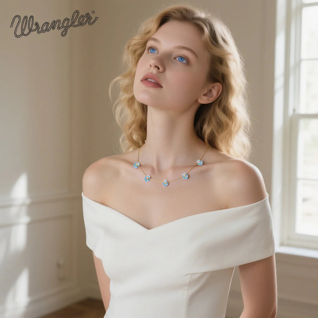 Wrangler 14K Gold Natural Stone Daisy Choker Necklace