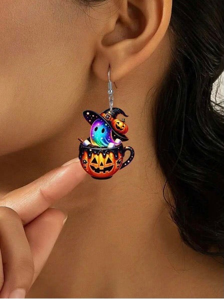Halloween Themed Acrylic Dangle Earrings