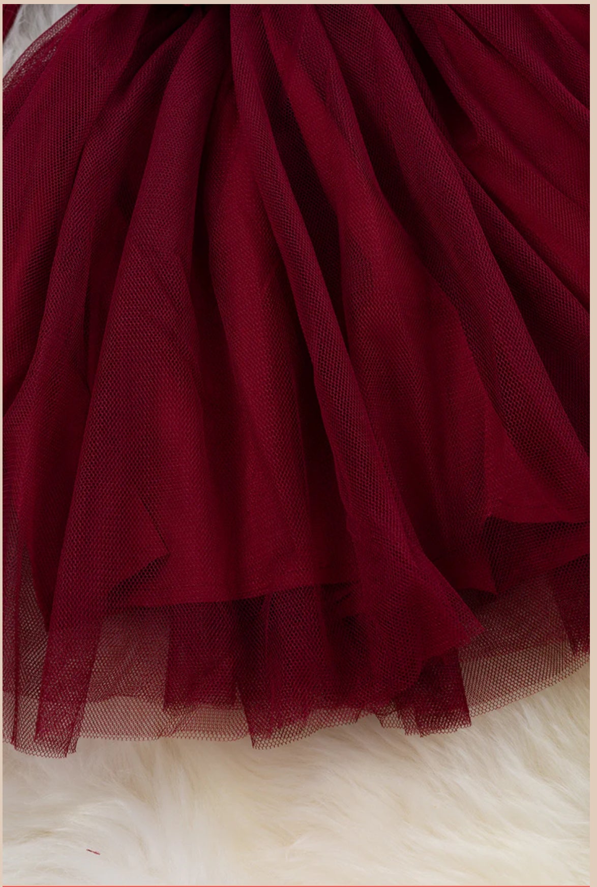 Deep Burgundy Cotton Top with Tulle Bottom