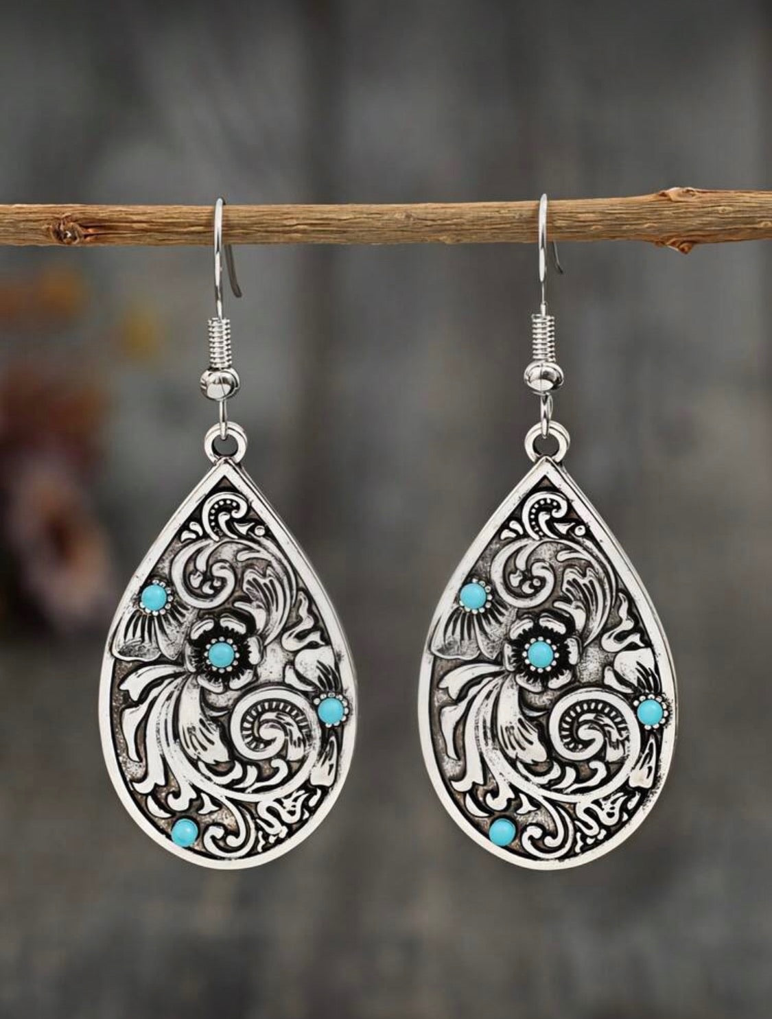 Bohemian Western Style Teardrop Dangle Earrings