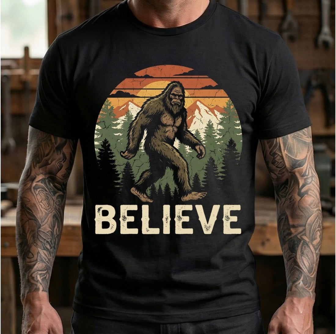 Retro Sasquatch “ Believe” Graphic Tee