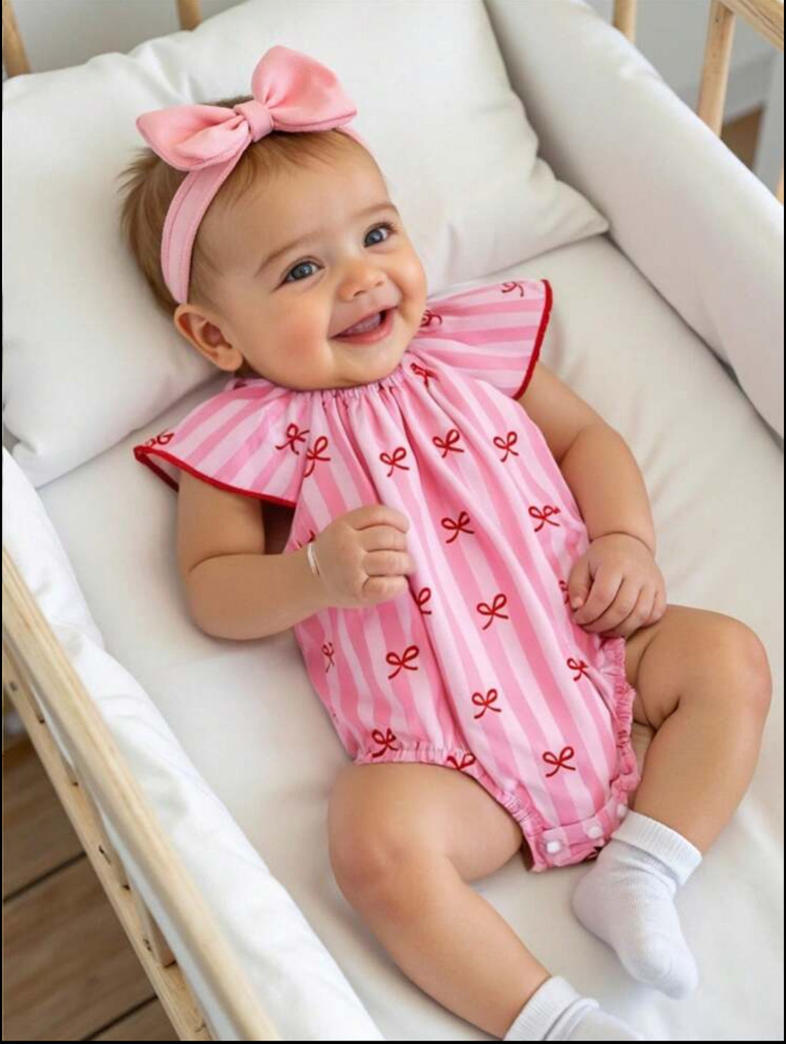Souflis Bow Baby Girl Summer Casual Infant Onesie
