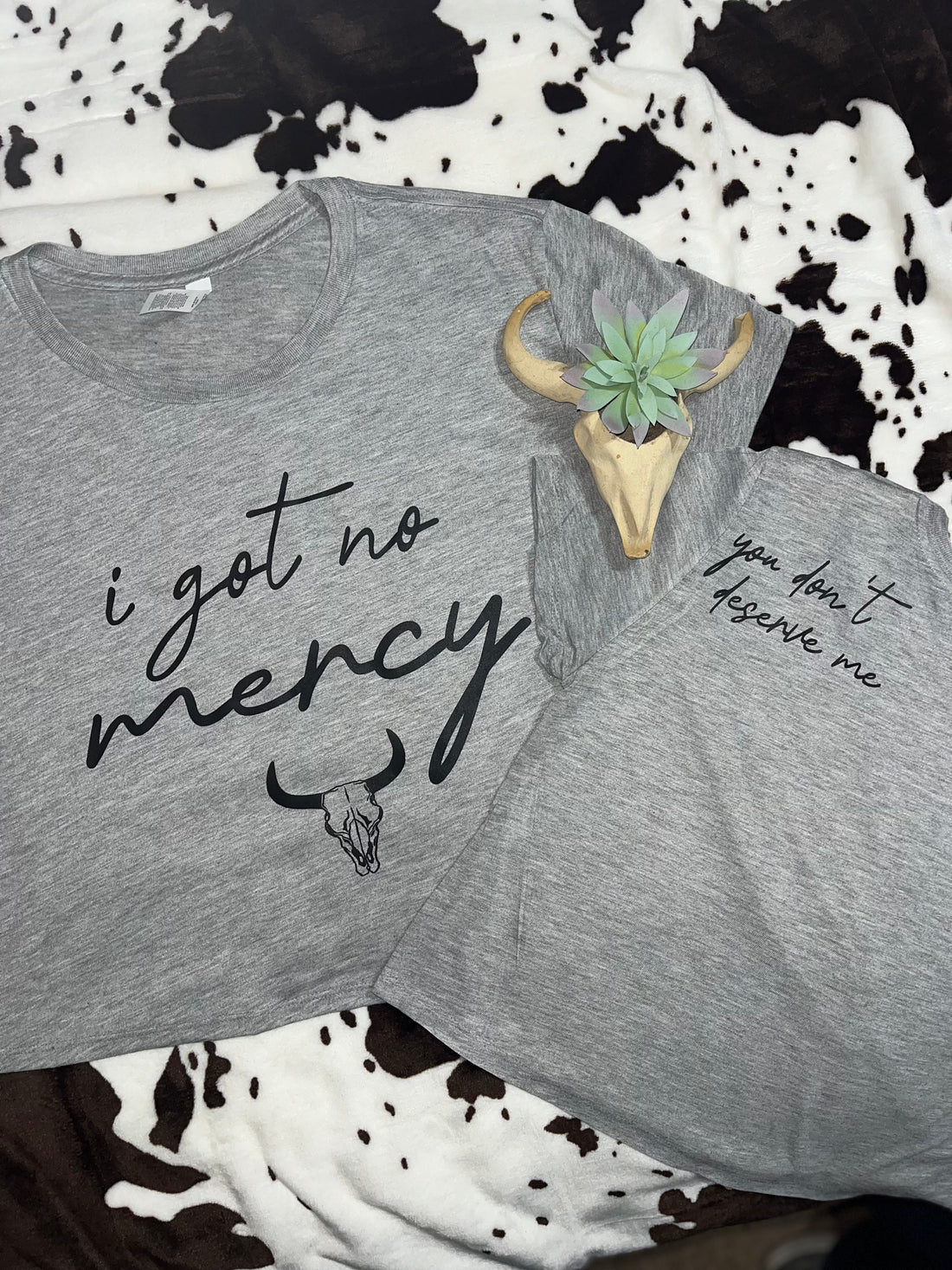 I Got No Mercy.. You Don’t Deserve Me Graphic Crop Top