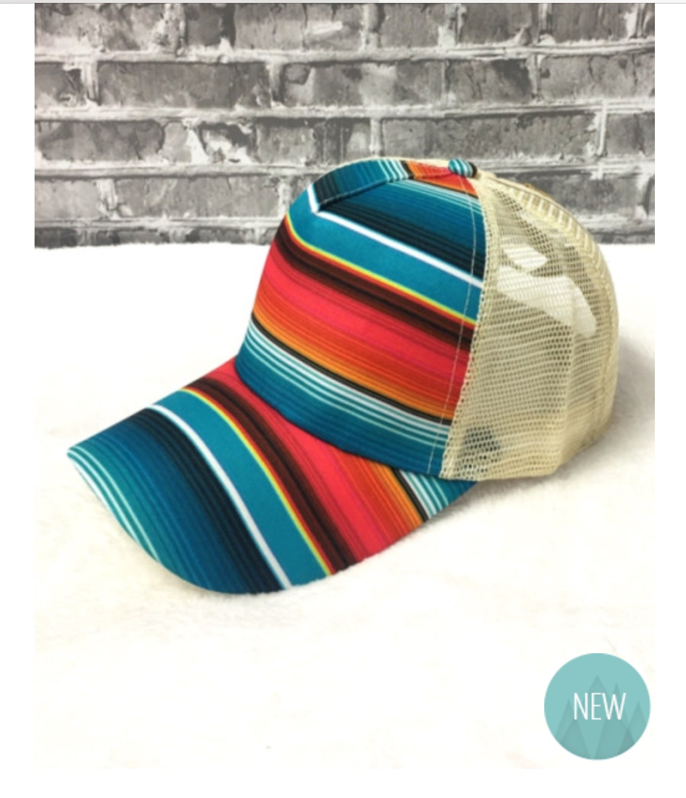 Multicolored Messy Bun Cap