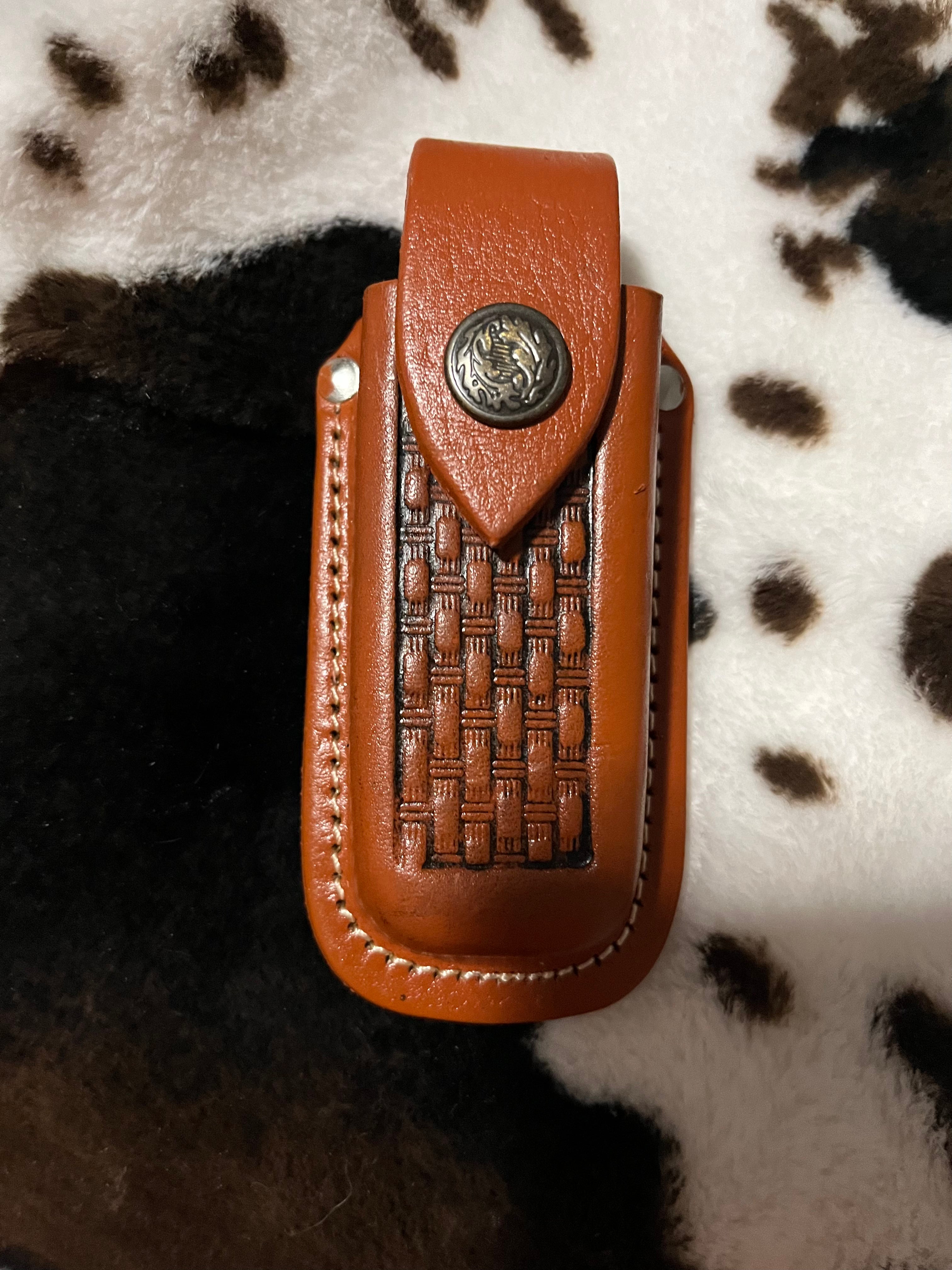 Brown Leather Weave-Genuine Leather Knife Sheaths