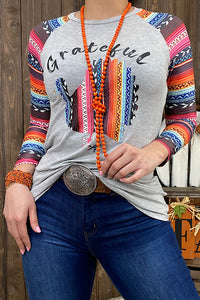 "Grateful" Aztec Turkey Long Sleeve Shirt