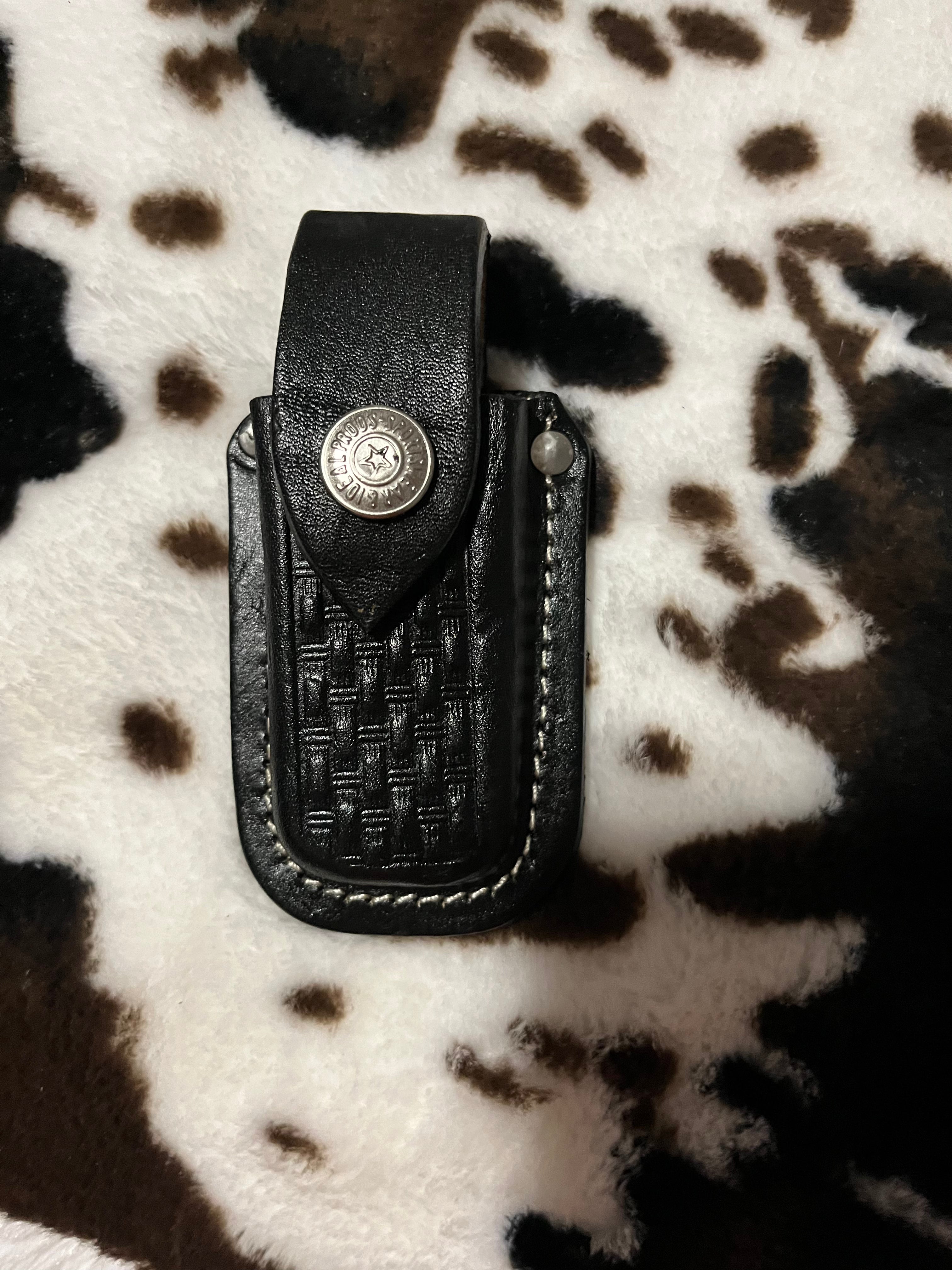 Small Black Weave-Genuine Leather Knife Sheaths