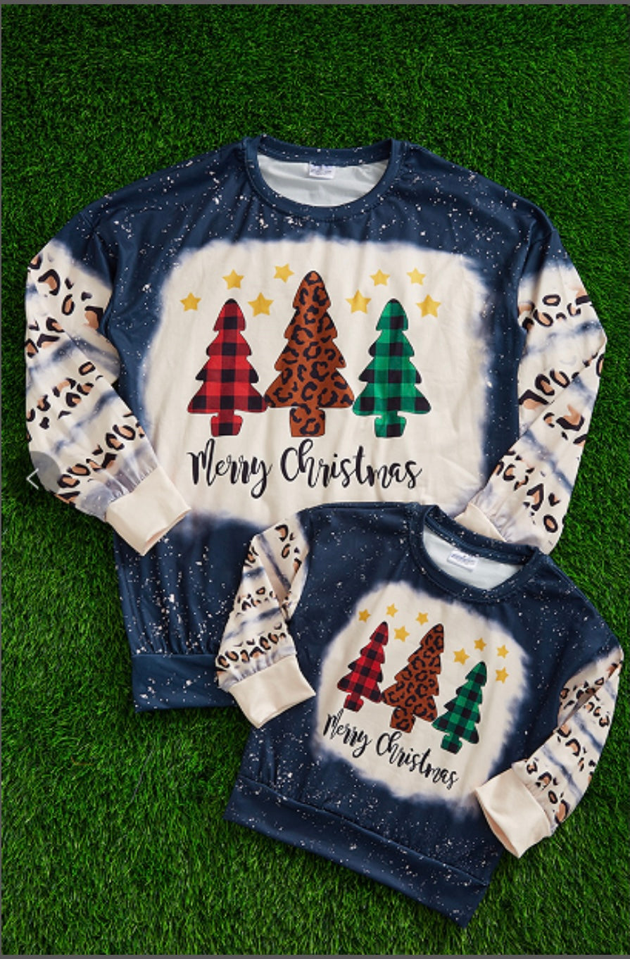 Merry Christmas, Mommy & Me Christmas Tree Printed Sweatshirt