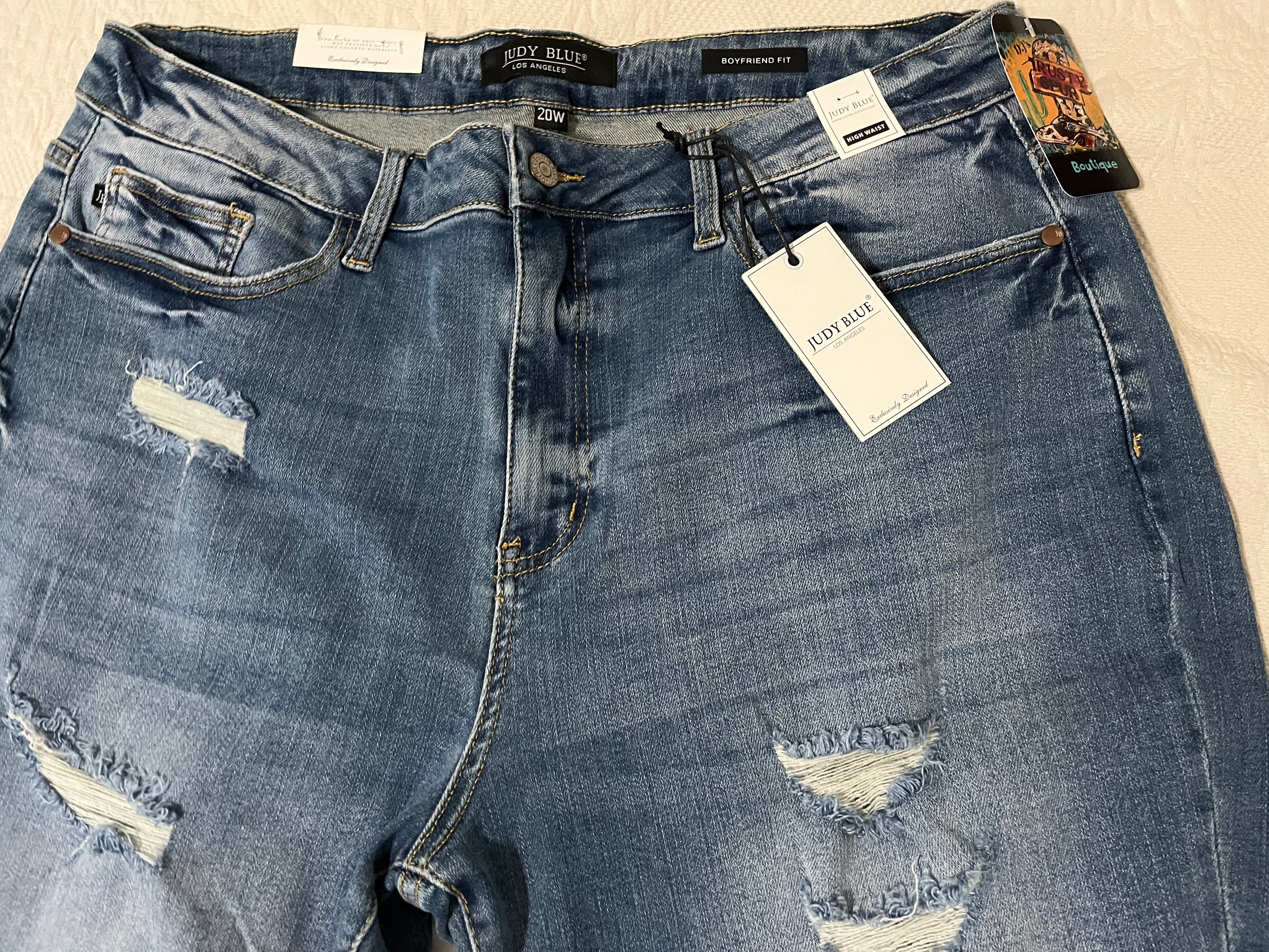 Judy Blue High Waist Distressed Boyfriend Jeans
