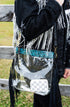 Black Leather-Clear Cross body Leather Fringe Purse