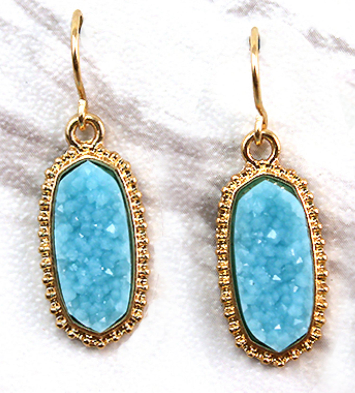 Anelise Druzy Drop Earrings In Goldtone