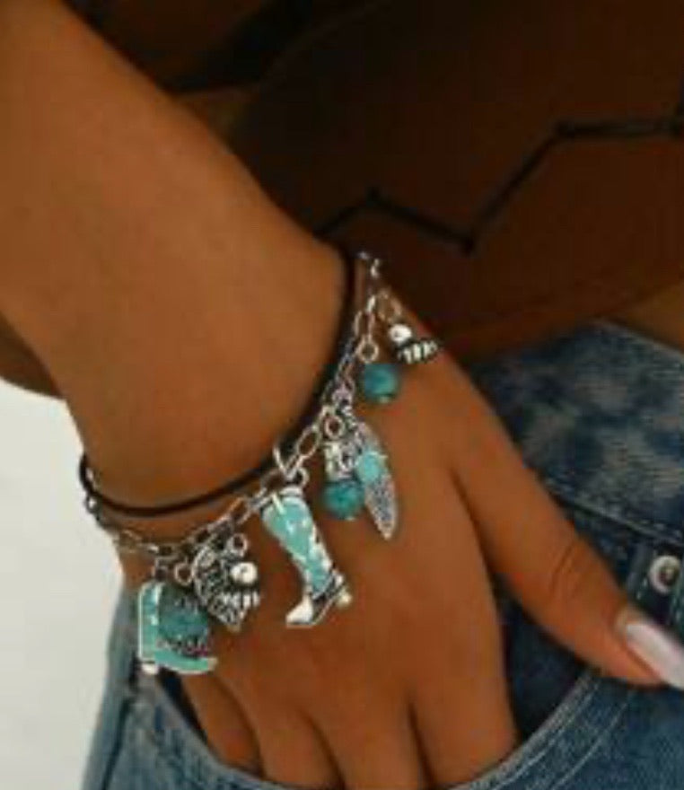 Minimalist Multi-Element Boot Charm Bracelet