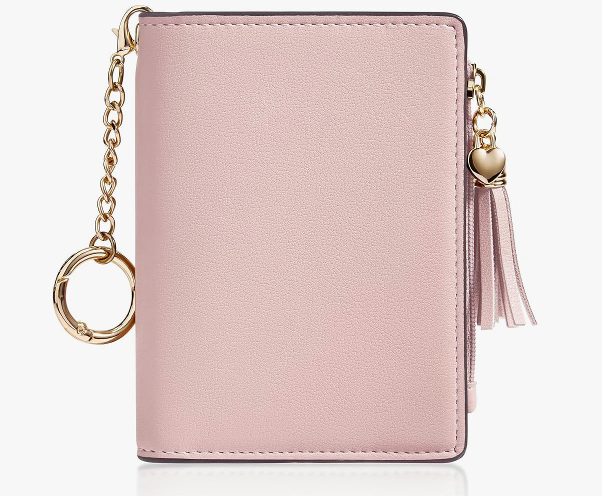 Cute RIFD Wallet with Zipper Coin Pocket and Tassel