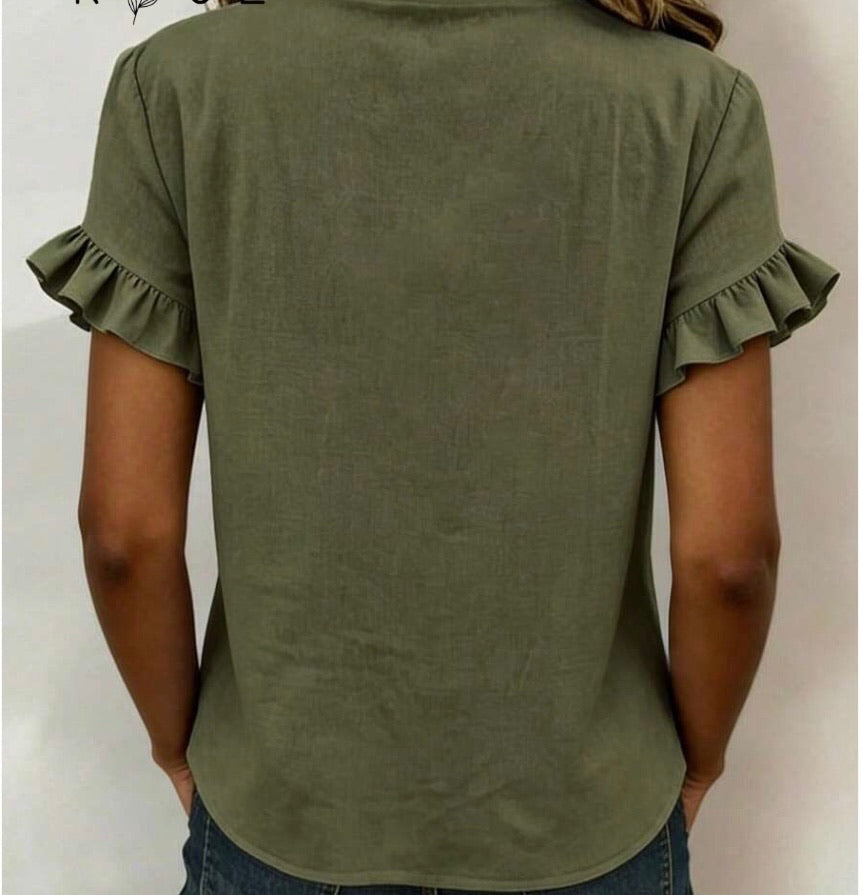 Casual Cotton Daily Ruffle Top