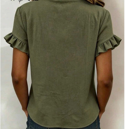 Casual Cotton Daily Ruffle Top