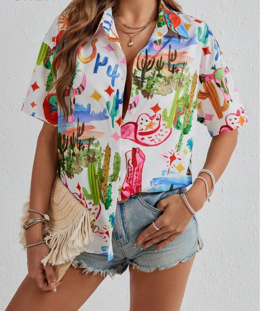 Vacation Doodle Print Women’s Casual Top