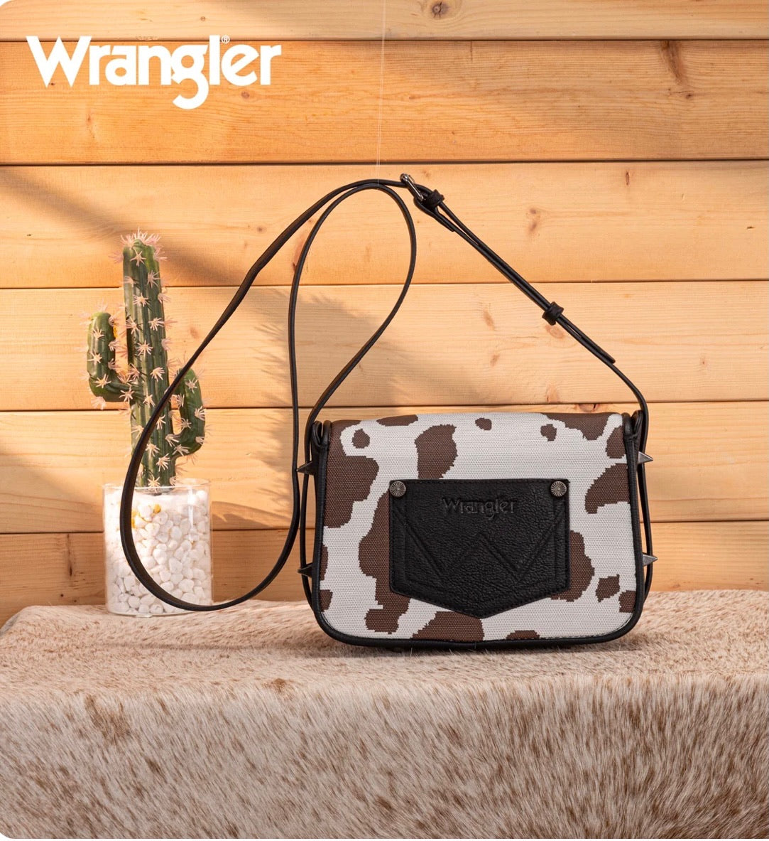 Wrangler Cow Print Crossbody Purse