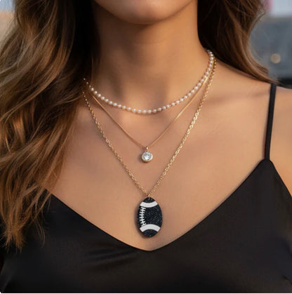 Layered Football Necklace