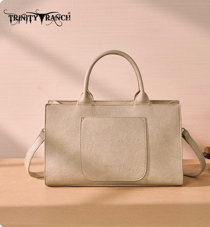 Trinity Ranch Floral Tooled Leather Western Satchel Purse