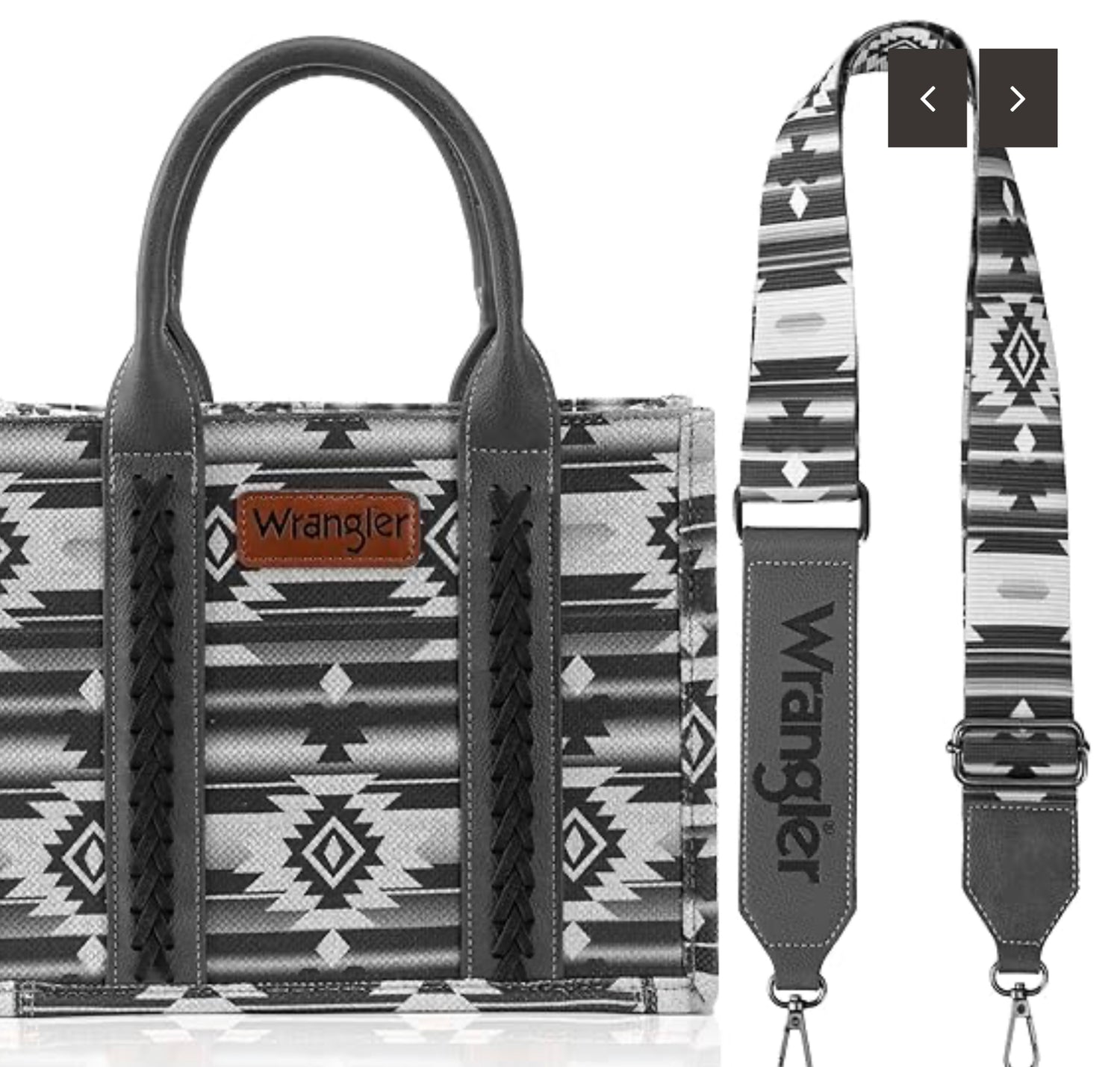 Wrangler Southwestern Print Small Canvas Crossbody Tote