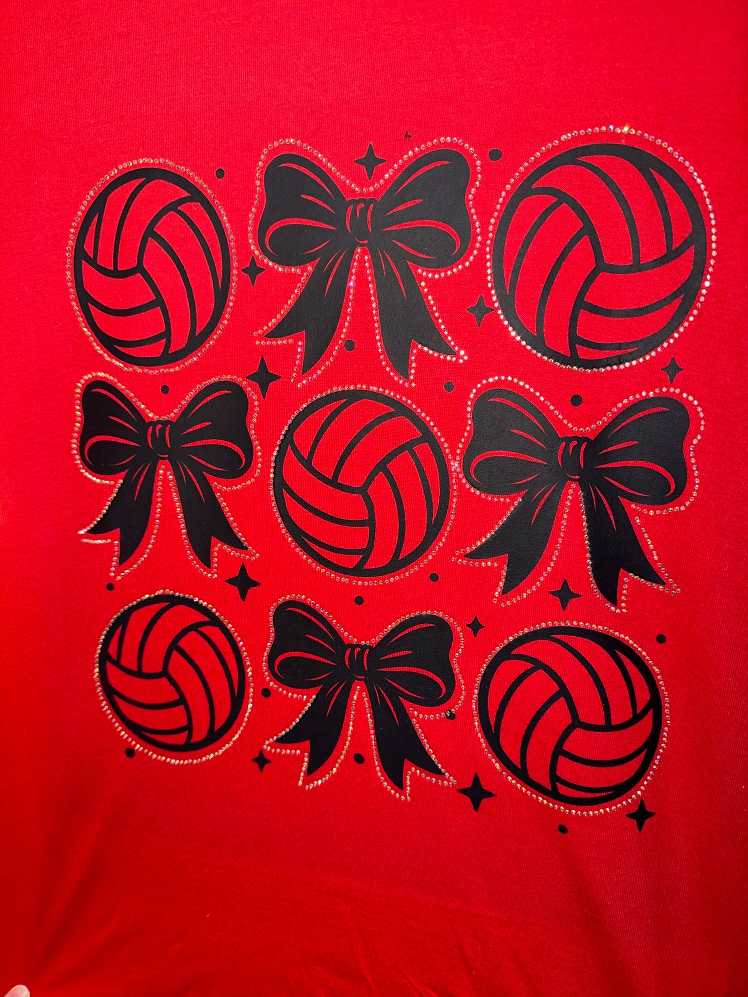 Volleyball Bow Spangle Graphic Tee