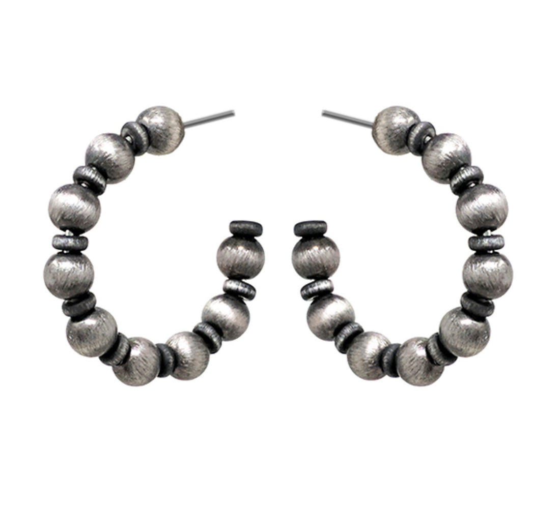 Navajo Bead Hoop Earrings