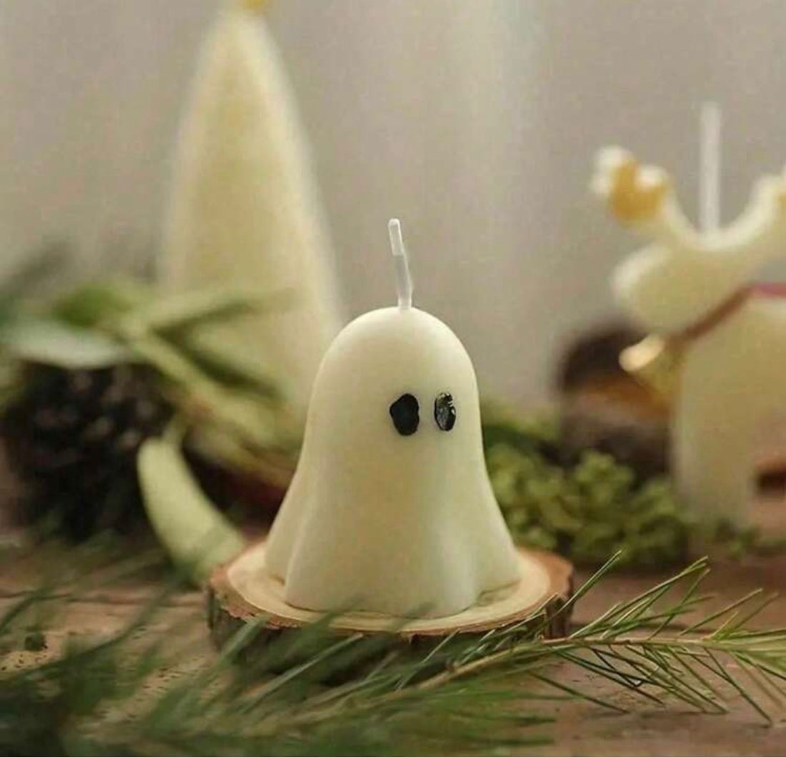 Ghost Candle Halloween Scented Candle - Smokeless Handmade Wax, Halloween Decoration