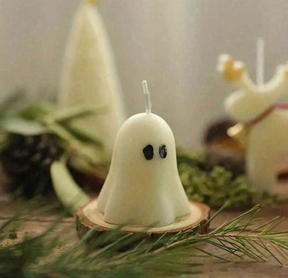Ghost Candle Halloween Scented Candle - Smokeless Handmade Wax, Halloween Decoration