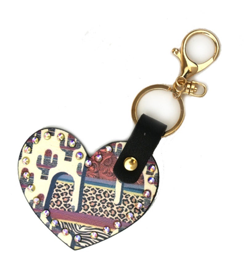 Leather Heart Keychain