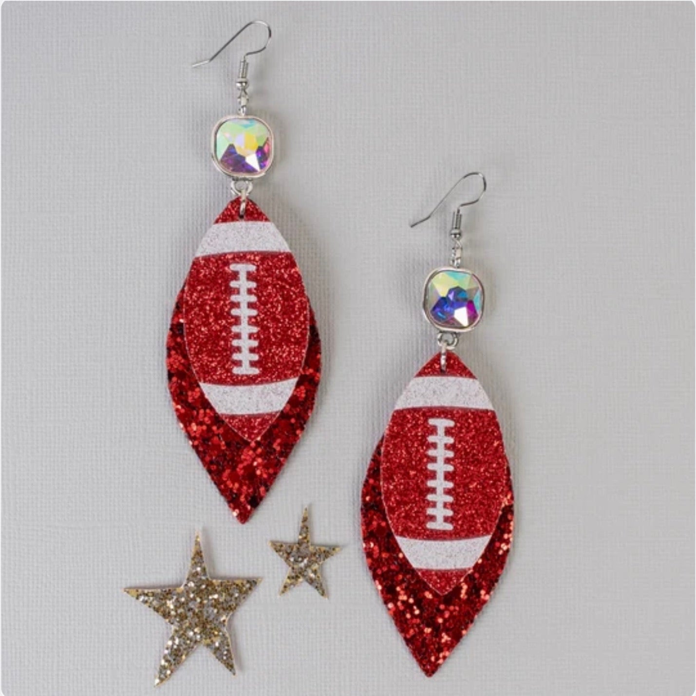 Leather Sparkle Dangle Earrings
