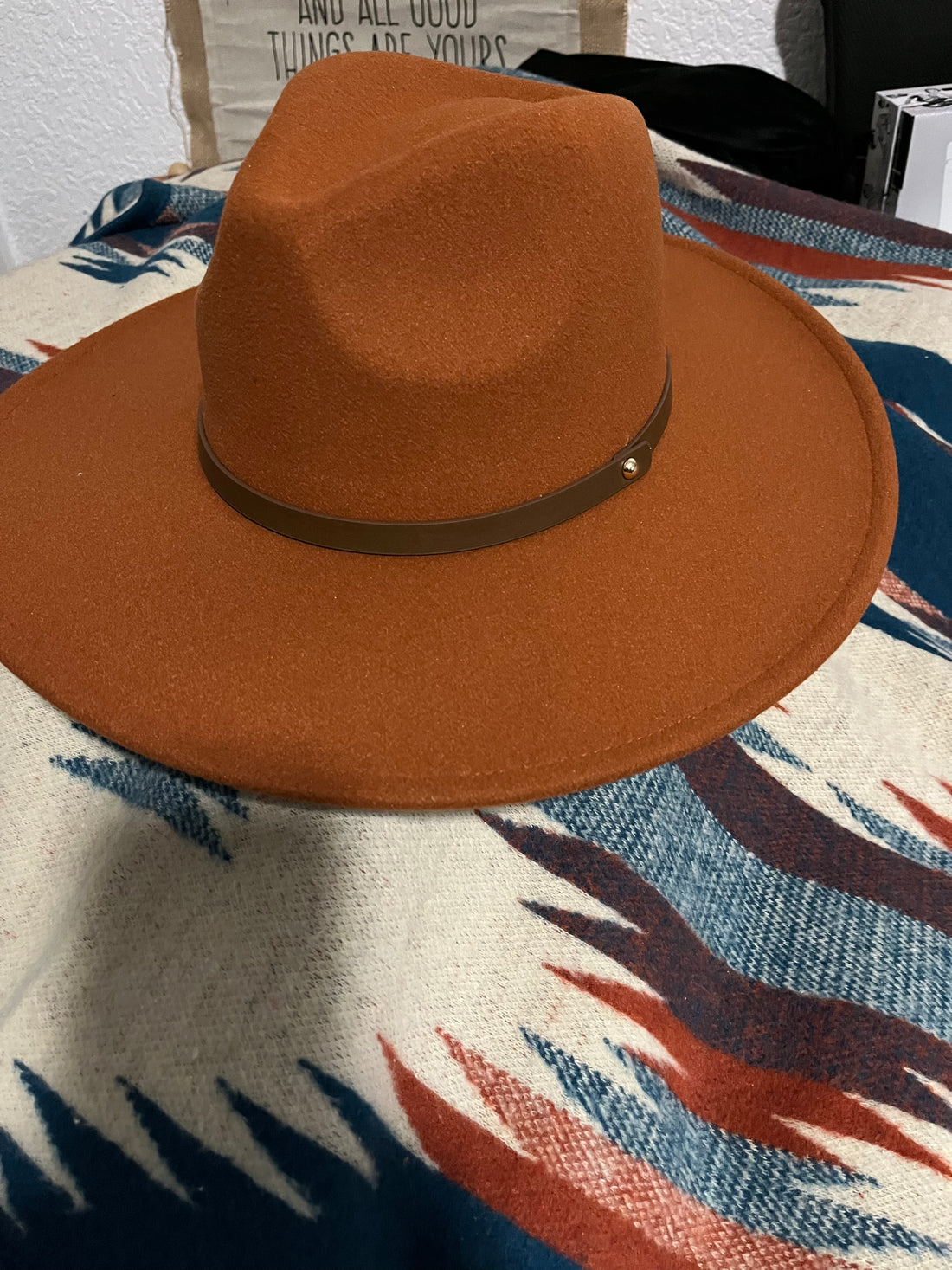 Fedora Wide Brim Hat with Leather Band