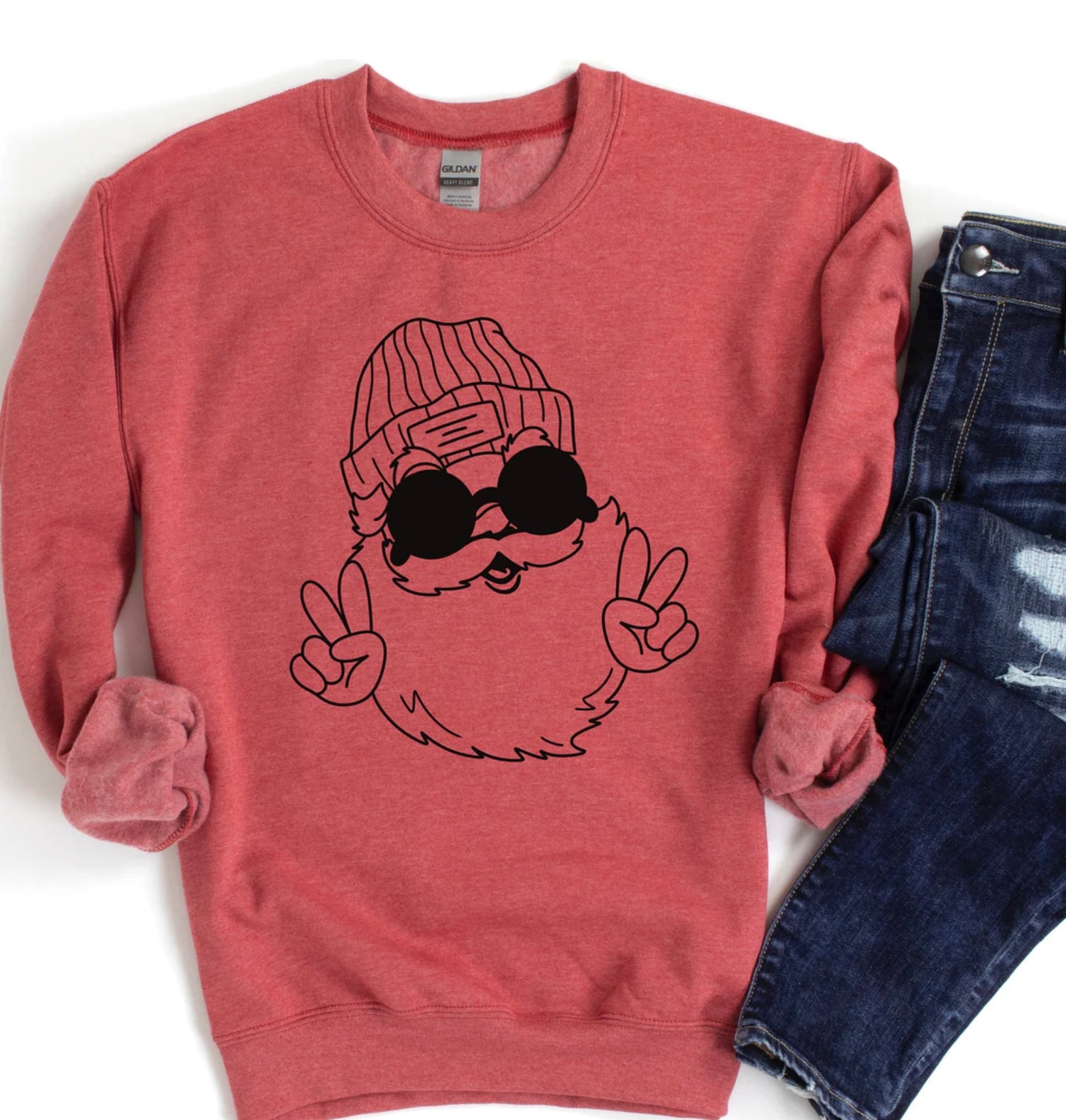 Hipster Santa Long Sleeve Sweatshirt