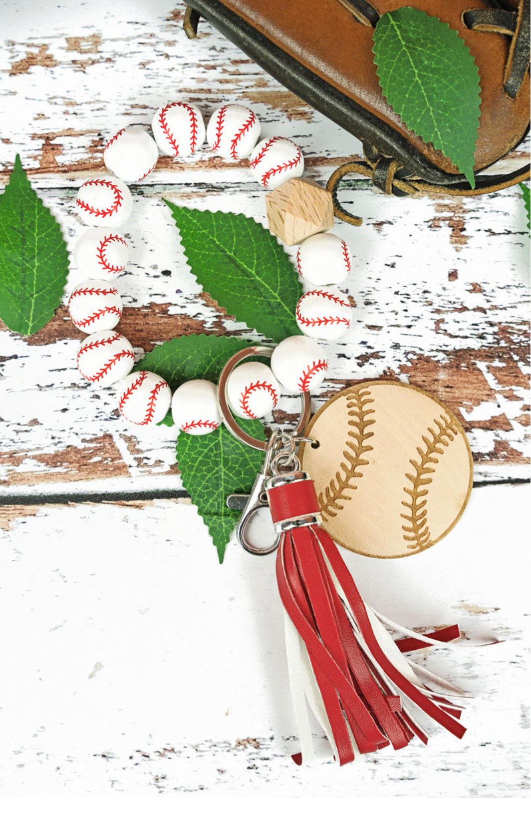 Baseball Style Wristlet Key Holder