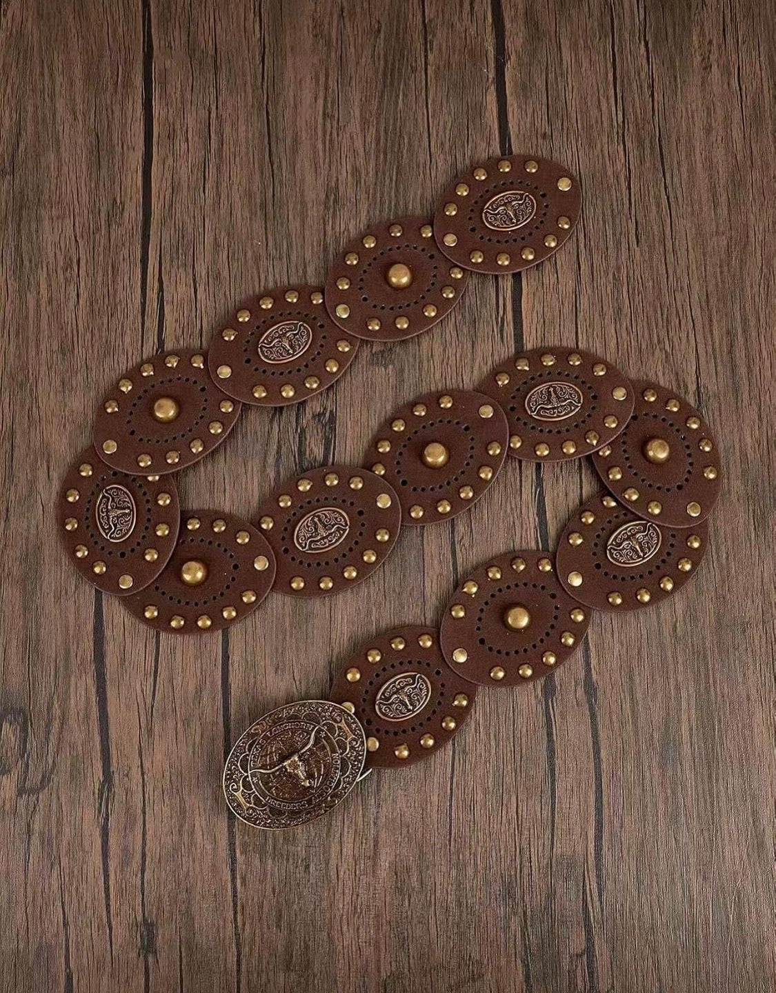 Patchwork Rivet Western Belt