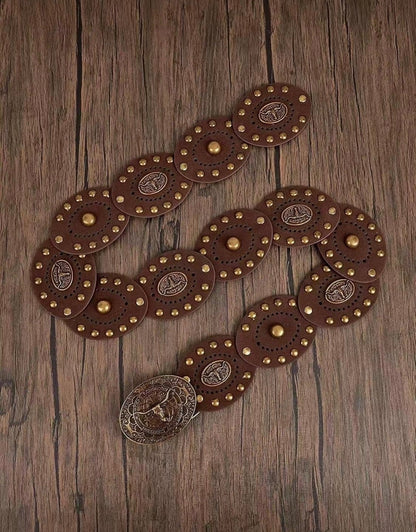 Patchwork Rivet Western Belt