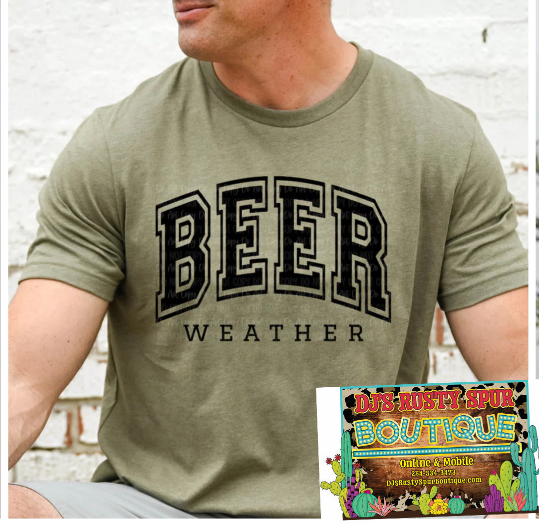 Mens “Beer Weather” Graphic Tee