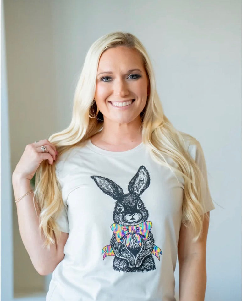 Bunny with Bow Graphic Tee