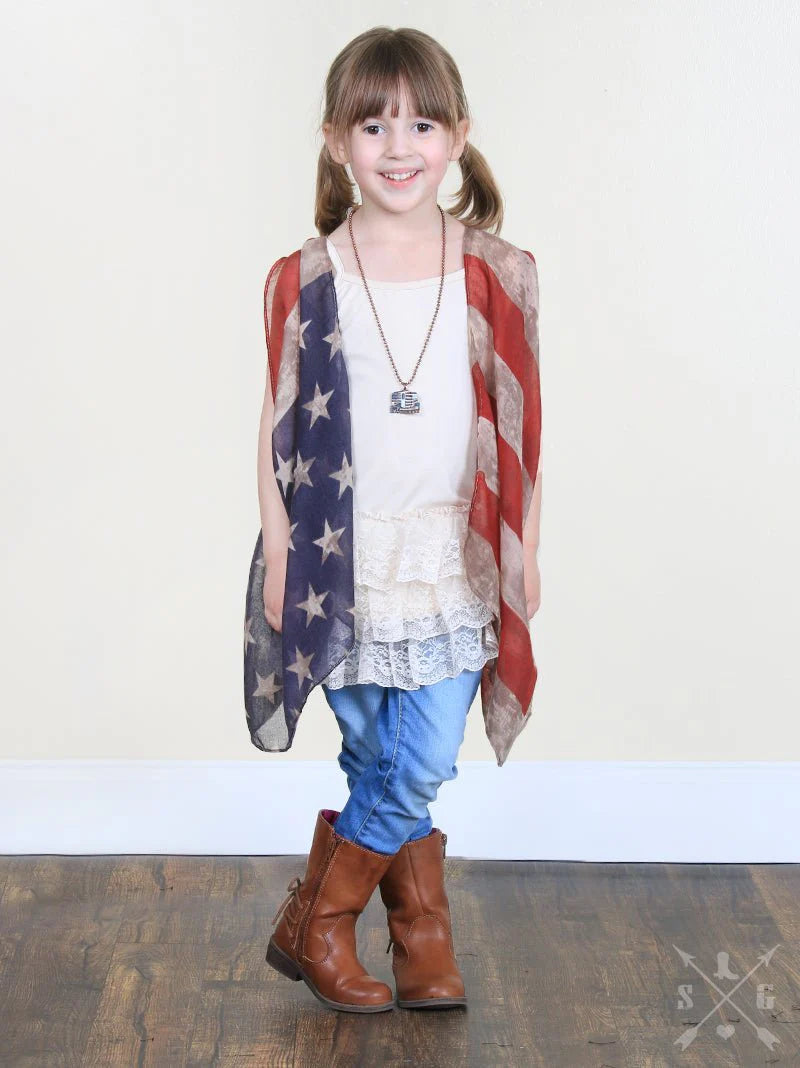 Girl’s Vintage Stars &amp; Stripes Vest