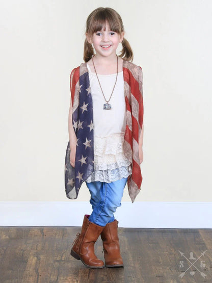 Girl’s Vintage Stars &amp; Stripes Vest